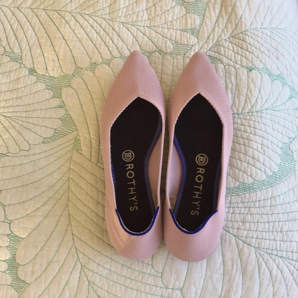 Rothys petal pink pointe style flat